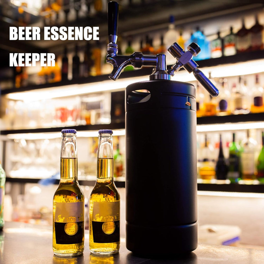 128oz Pressurized Stainless Steel Mini Keg with Cooler Jacket X586934