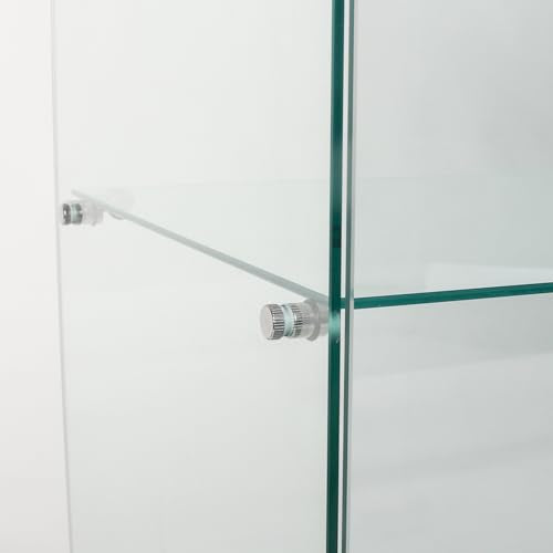 4-Tier Glass Display Cabinet with Locks, White K370114
