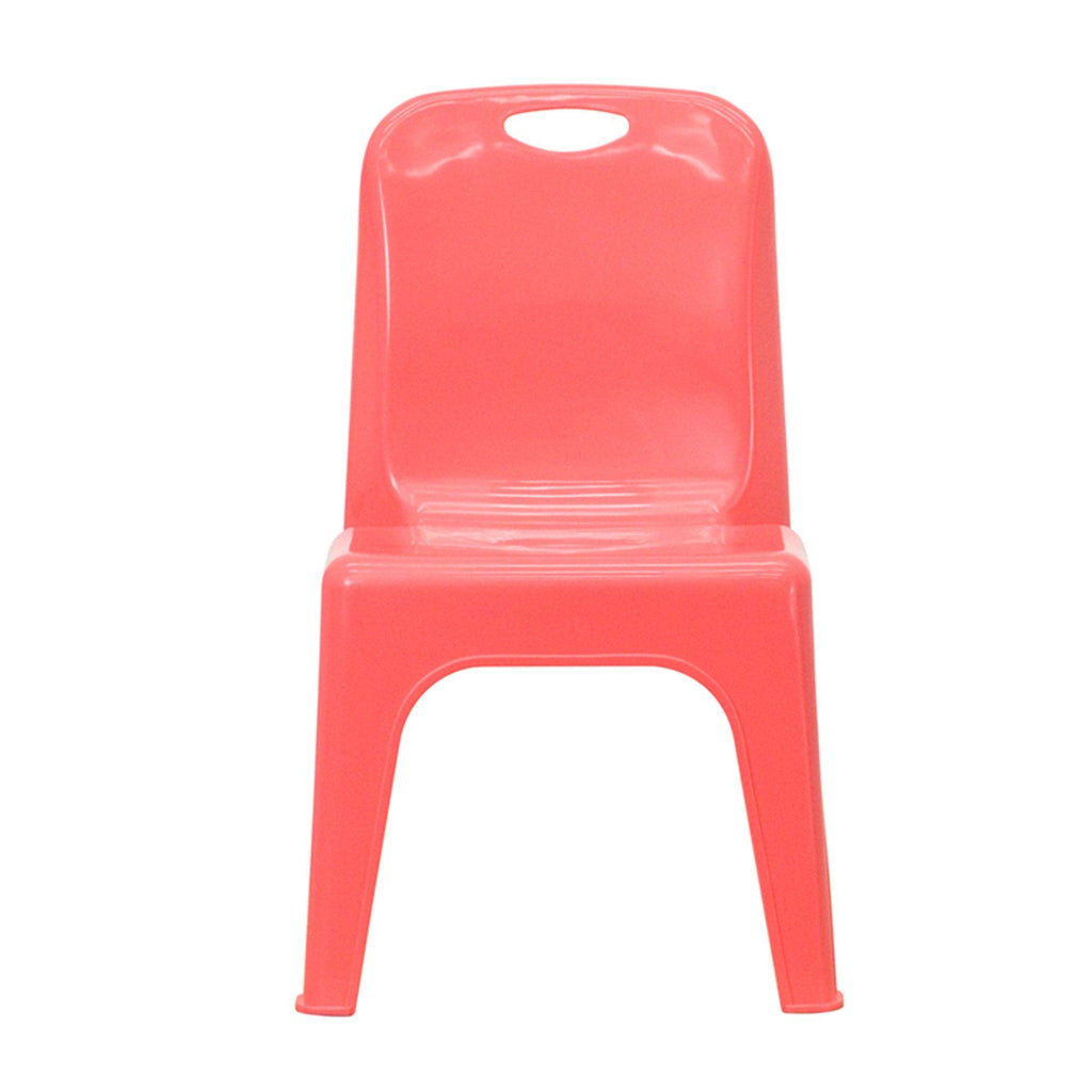 Red 4 Pack Stackable Plastic School Chair with Carrying Handle P44145
