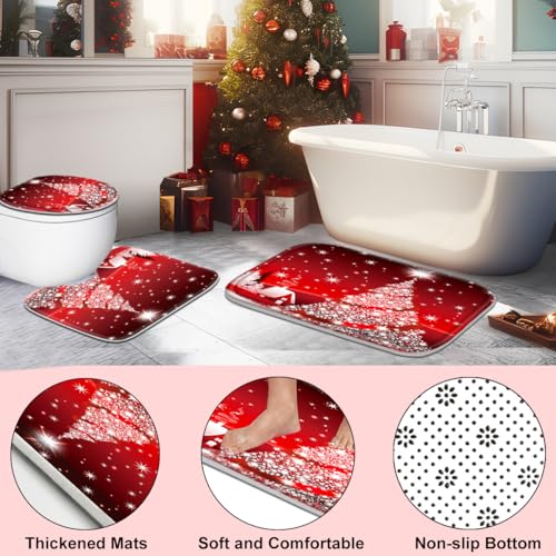 Christmas Bathroom Set with Shower Curtain, Rugs, 12 Hooks G915