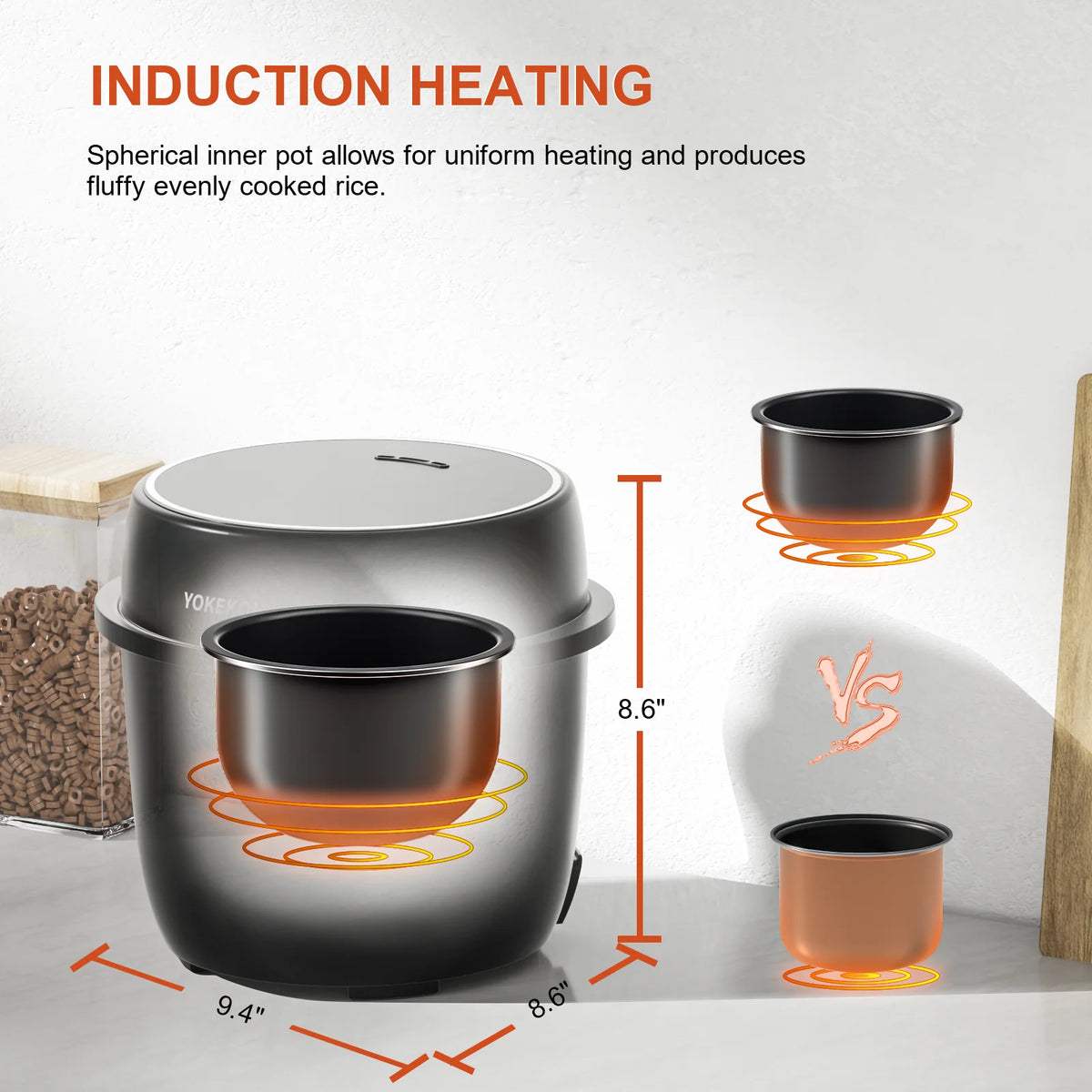 Black 3 Cup Rice Cooker with Steamer K996