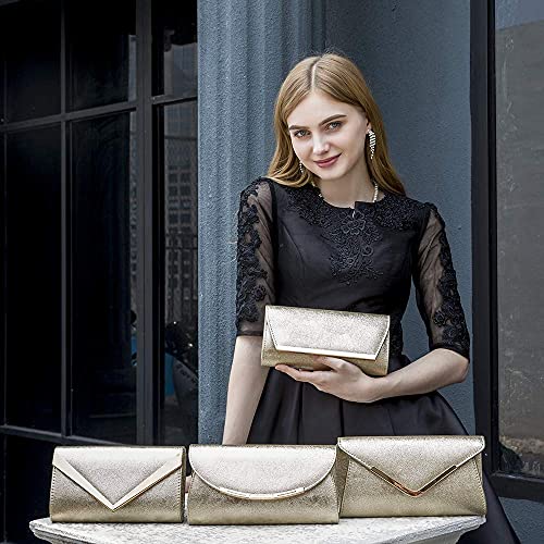 Gold Clutch Evening Bag with Chain X496