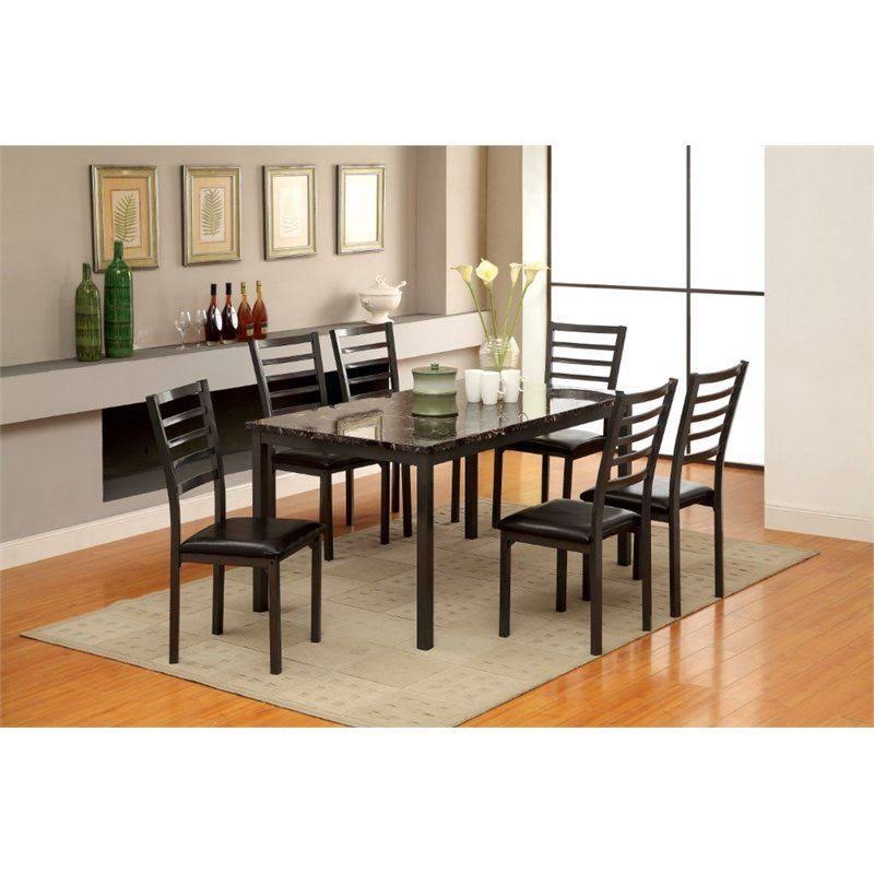 7 Piece Dining Set in Black Q7227