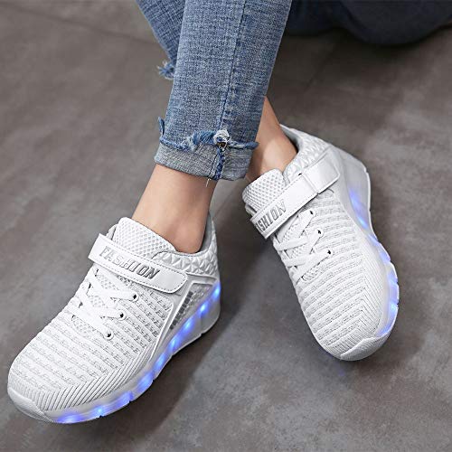 LED Light Up Roller Skate Shoes with Wheels USB Rechargeable Shoes Y975806