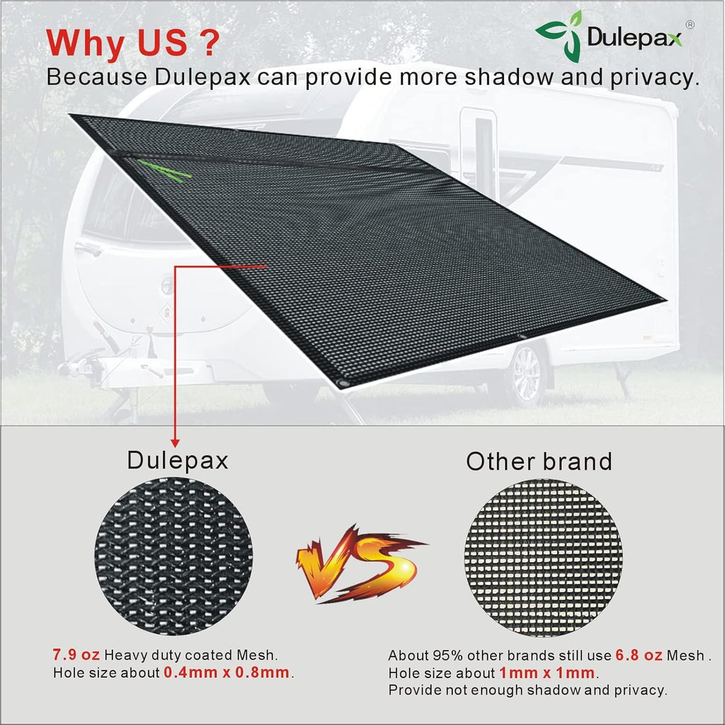 RV Awning Shade Screen with Zipper 8'X12'3'' Z49665