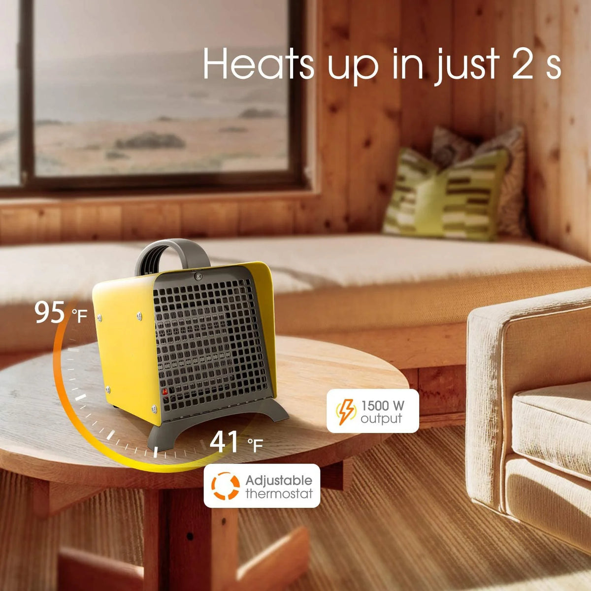 1500W Ceramic Portable Space Heater D361