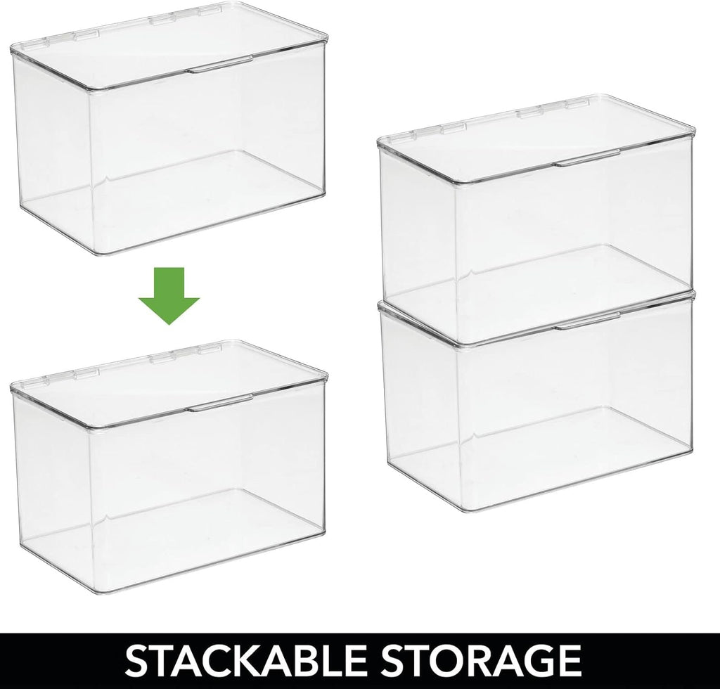 Clear 8 Pack Stackable Plastic Storage Bin with Lid Y20281
