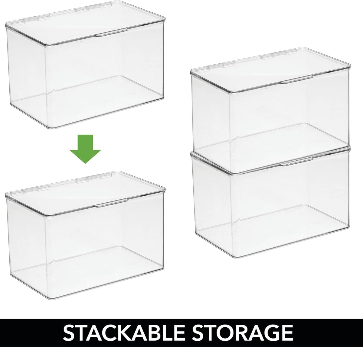 Clear 8 Pack Stackable Plastic Storage Bin with Lid Y20281