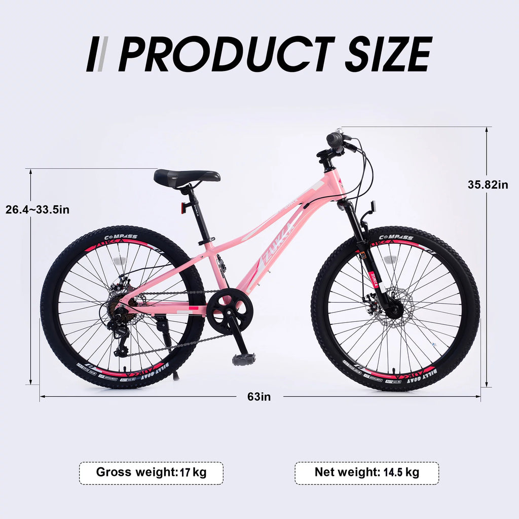 24 Inch 7 Speeds Aluminium Alloy Kids Mountain Bike J7755