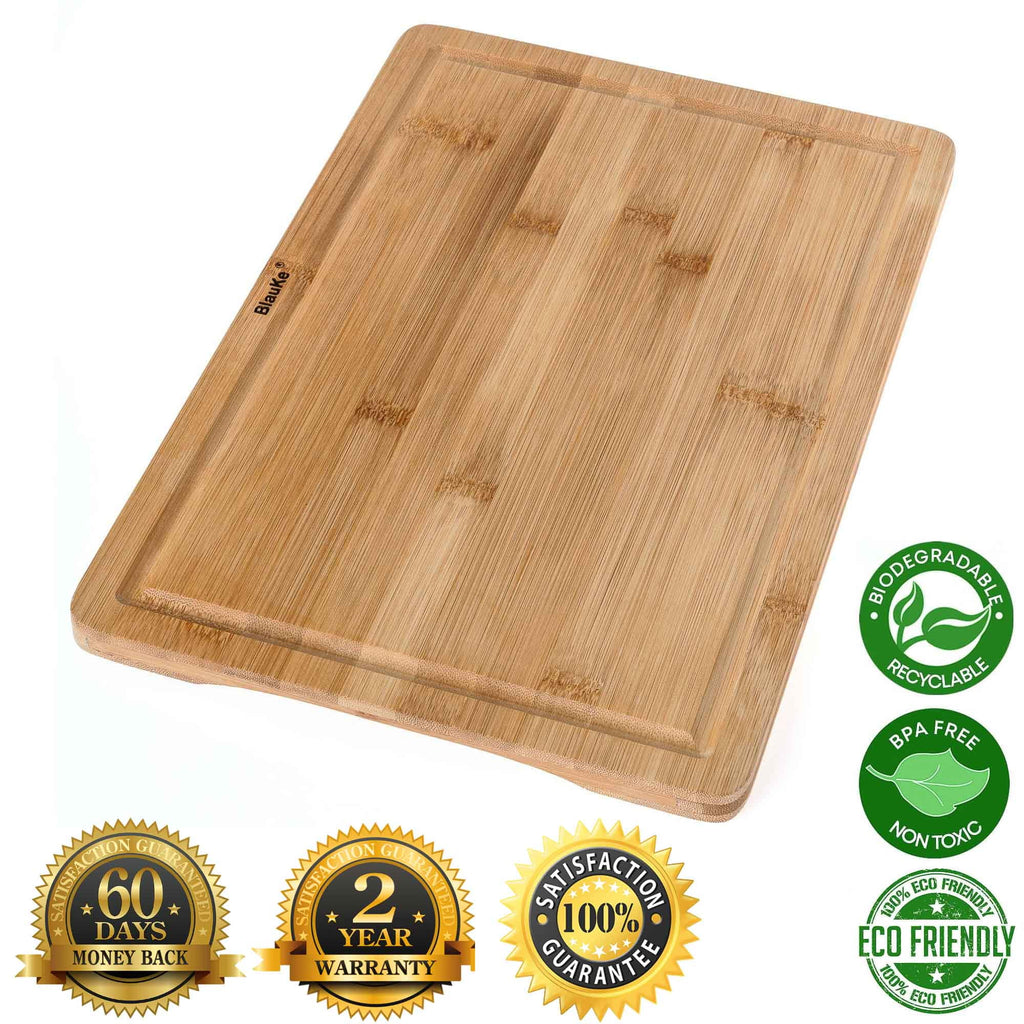15x10" Bamboo Cutting Board with Juice Groove and Handles Q993120