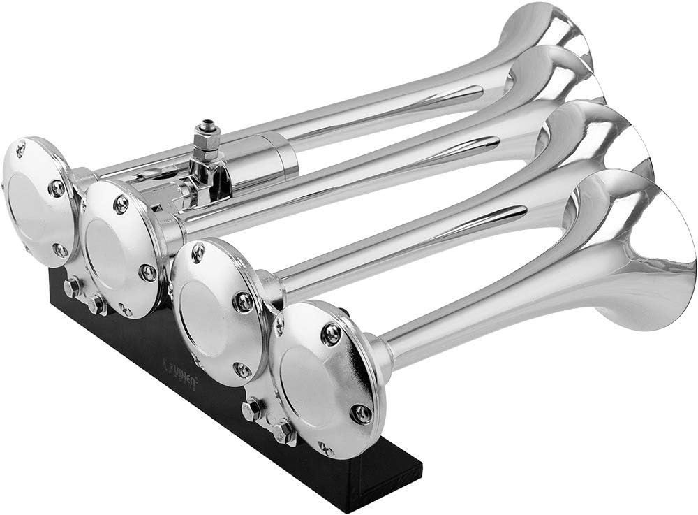 4 Air Horn Chrome Plated Trumpets Train Horn Y9975