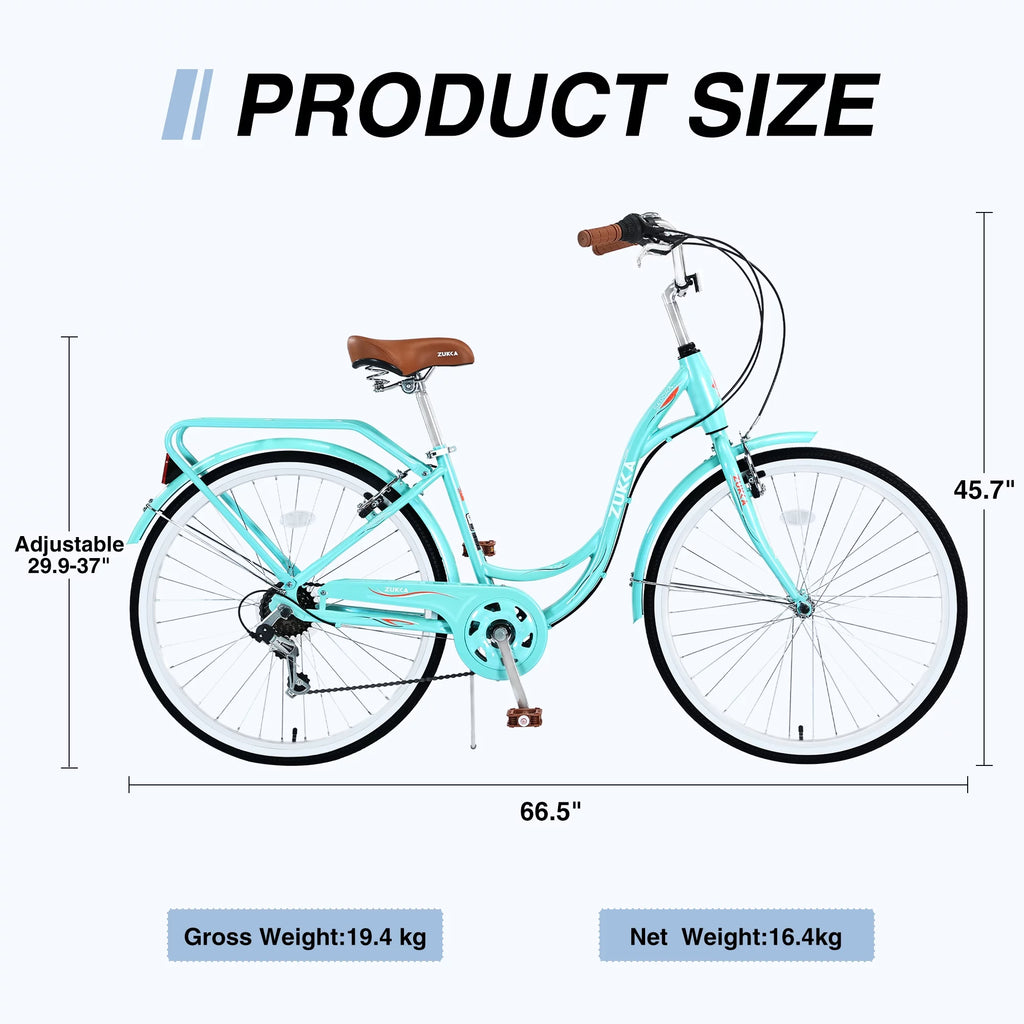 26 inch 7 Speed Steel Frame Girls Bicycle Y23379