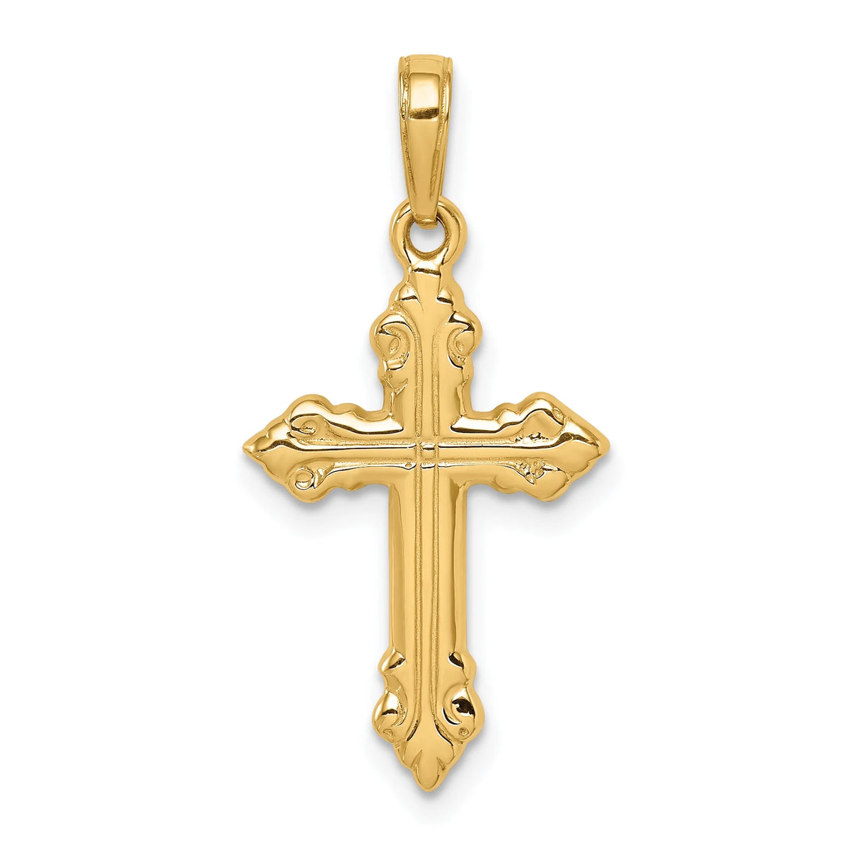 14K Yellow Gold Cross Pendant Charm V4011