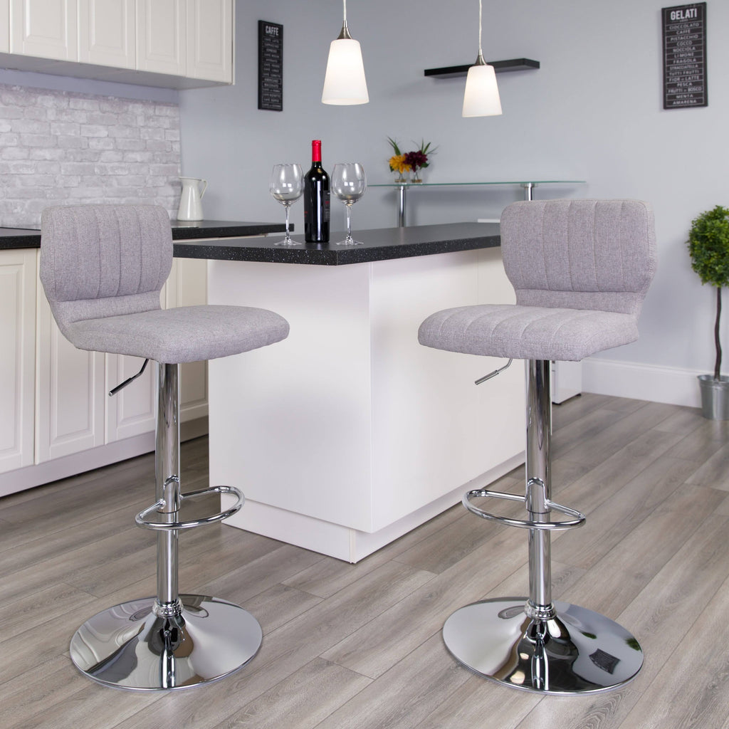 Gray Adjustable Height Barstool with Chrome Base Q915