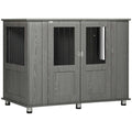 Wooden Dog Crate End Table with Lockable Magnetic Doors N689439