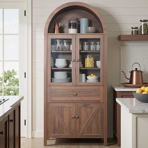 Pantry Cabinet with Drawer, 2 Cabinets and 6 Door Shelves, Adjustable Shelves, 71.65" R53194