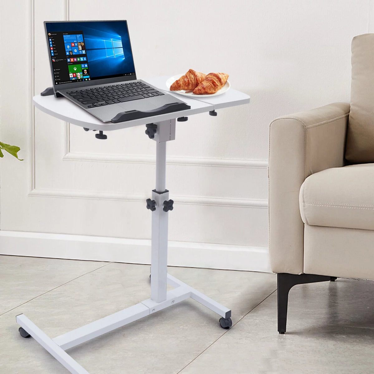 Adjustable Rolling Laptop Desk Sofa Overbed Table M4242