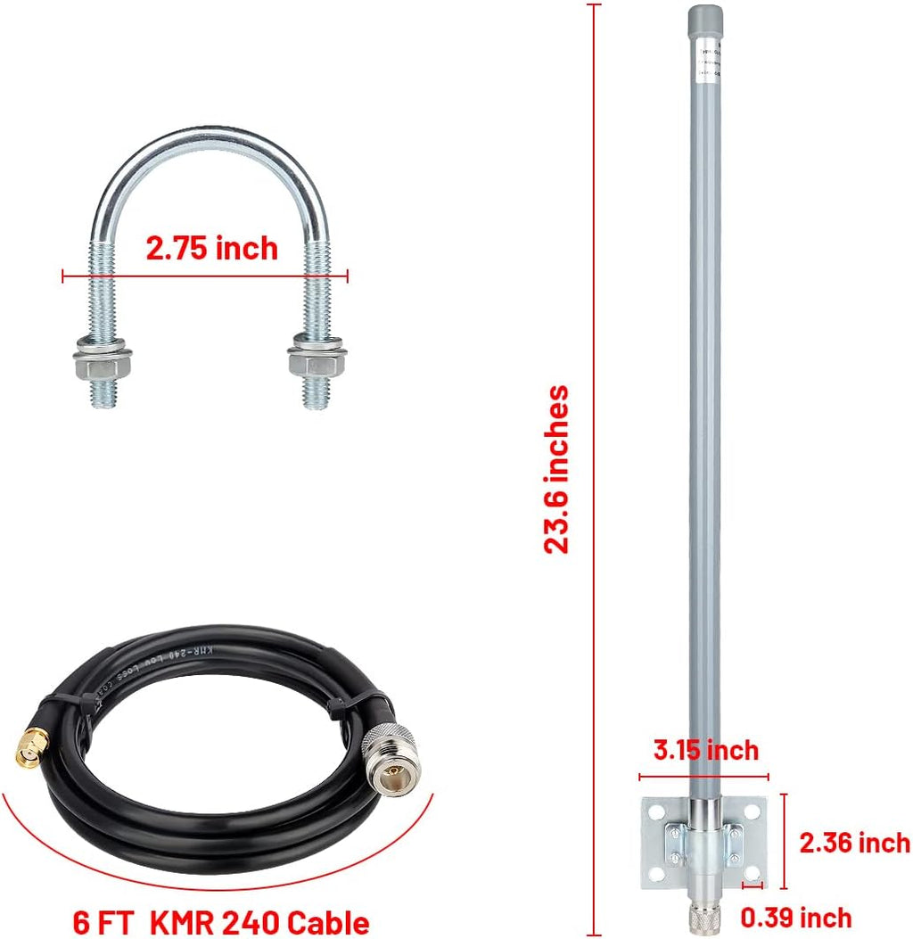 5 dBi LoRa Antenna 915Mhz Outdoor Omni-Directional Antenna with KMR240 Cable and Adapter Y275346