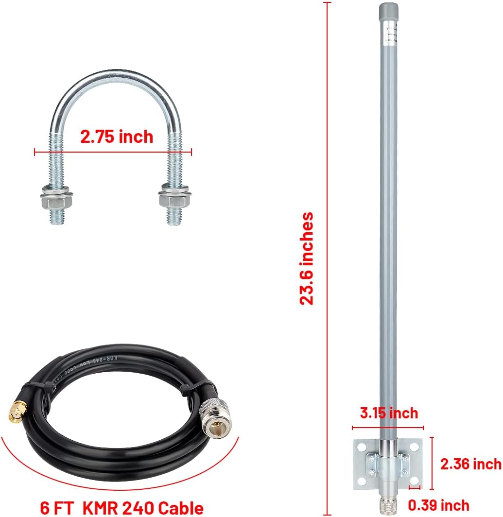5 dBi LoRa Antenna 915Mhz Outdoor Omni-Directional Antenna with KMR240 Cable and Adapter Y275346
