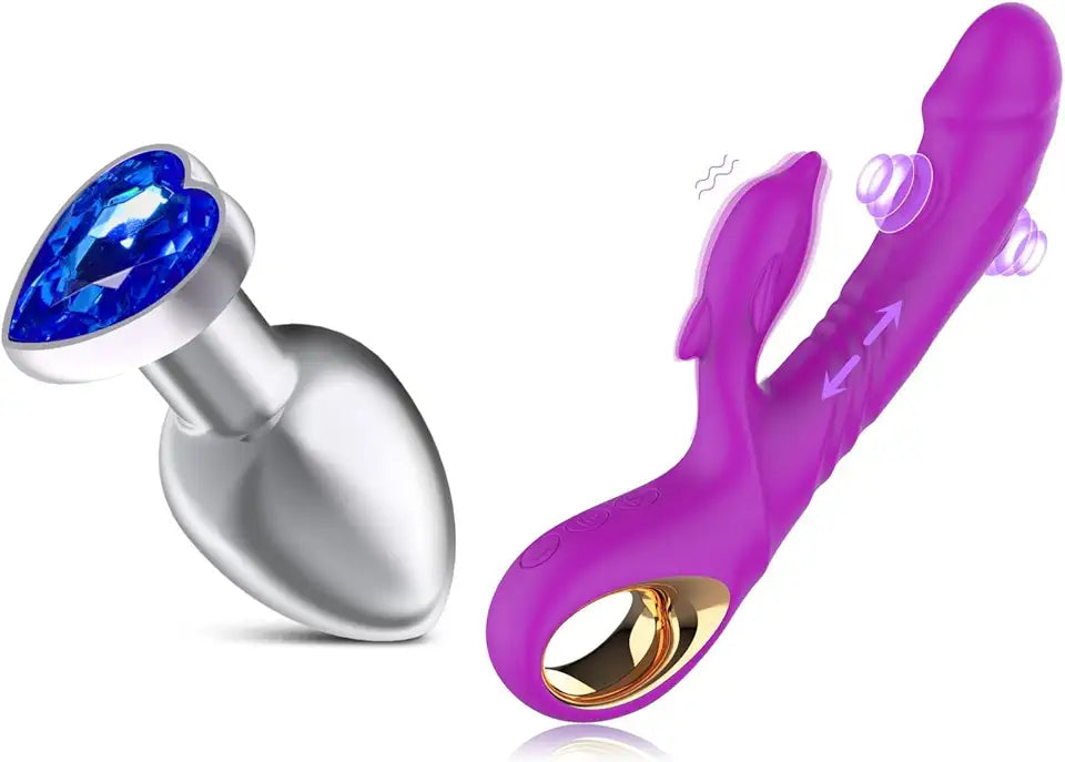 Heart Shaped Anal Butt Plugs Rabbit Vibrator F1311