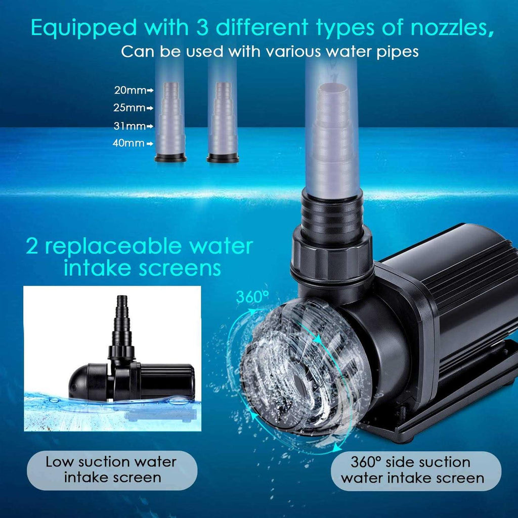 800-3200GPH Controllable Submersible or External Water Pump W93076