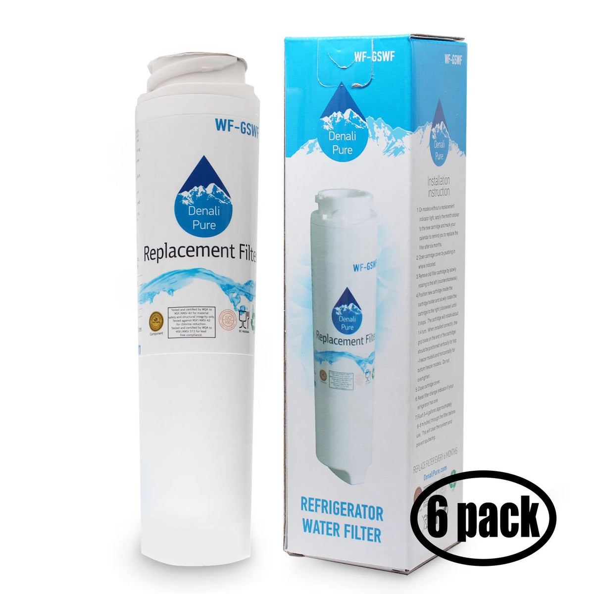 6-Pack Replacement Water Filter for Refrigerator I4397