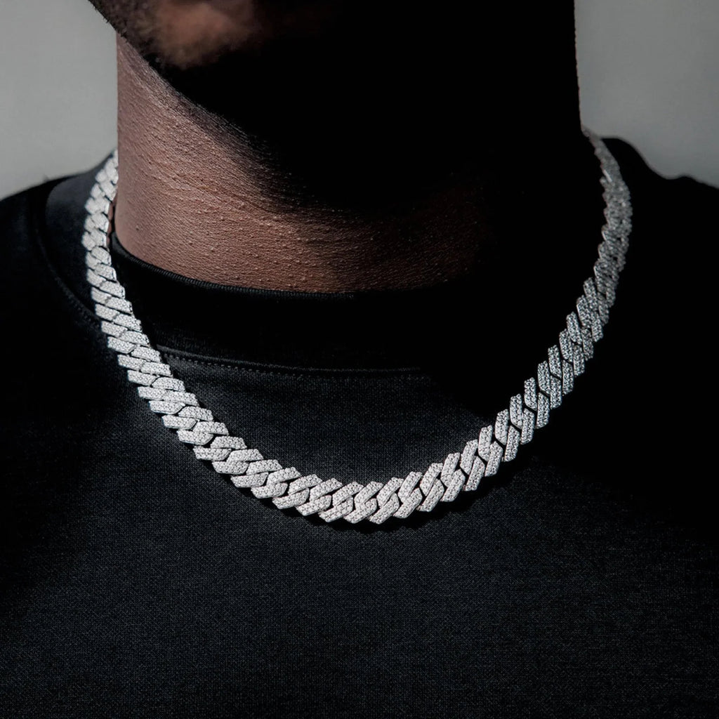 12MM Iced Out Miami Cuban Link Chain Necklace, 16-24 Inch T60021