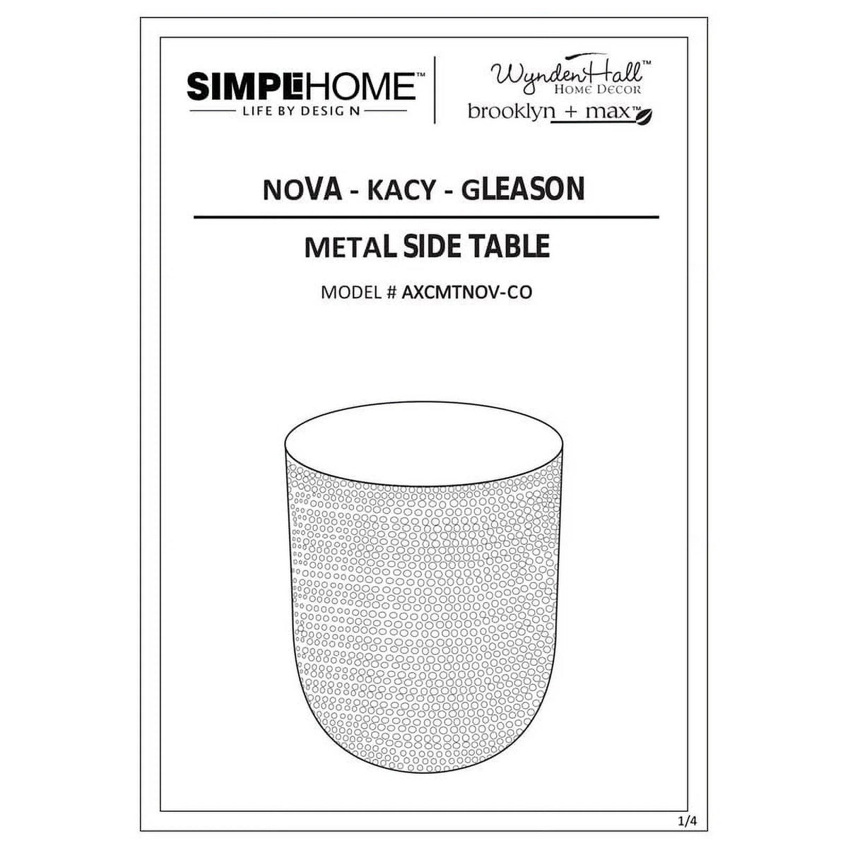 2-Piece 19" Metal Side Table Set I7134