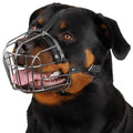 Dog Muzzle Wire Basket Adjustable Leather Straps F7073
