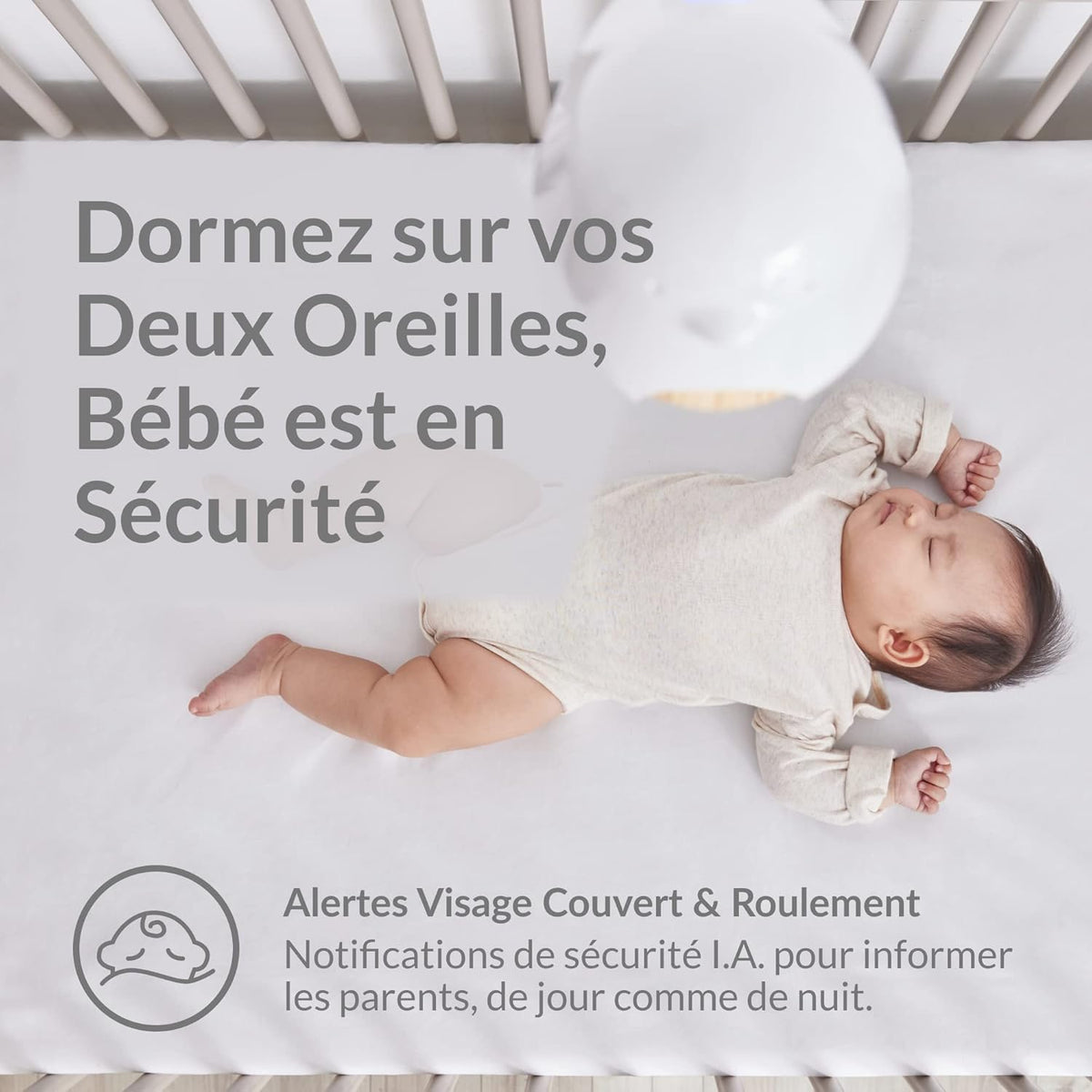 Smart Baby Monitor with Wall Mount: 1080p HD Night Vision Camera, 2-Way Audio, Cry & Temperature Detection W606832