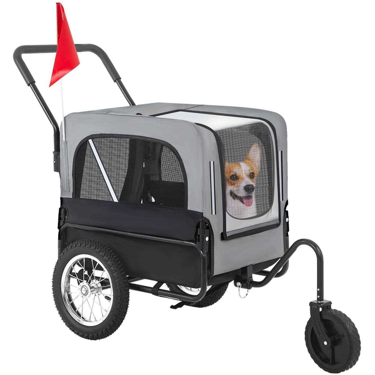 2-in-1 Dog Stroller Pet Bike Trailer Carrier W1242