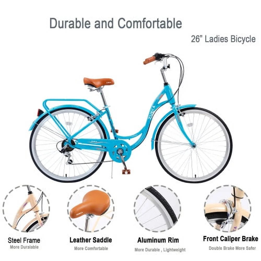 26 inch 7 Speed Steel Frame Girls Bicycle Y23379