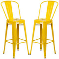 Industrial Yellow Metal Barstool 2 Stools W20171