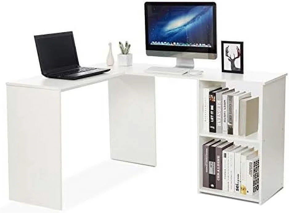 L Shaped Corner Desk Computer Workstation White J824149