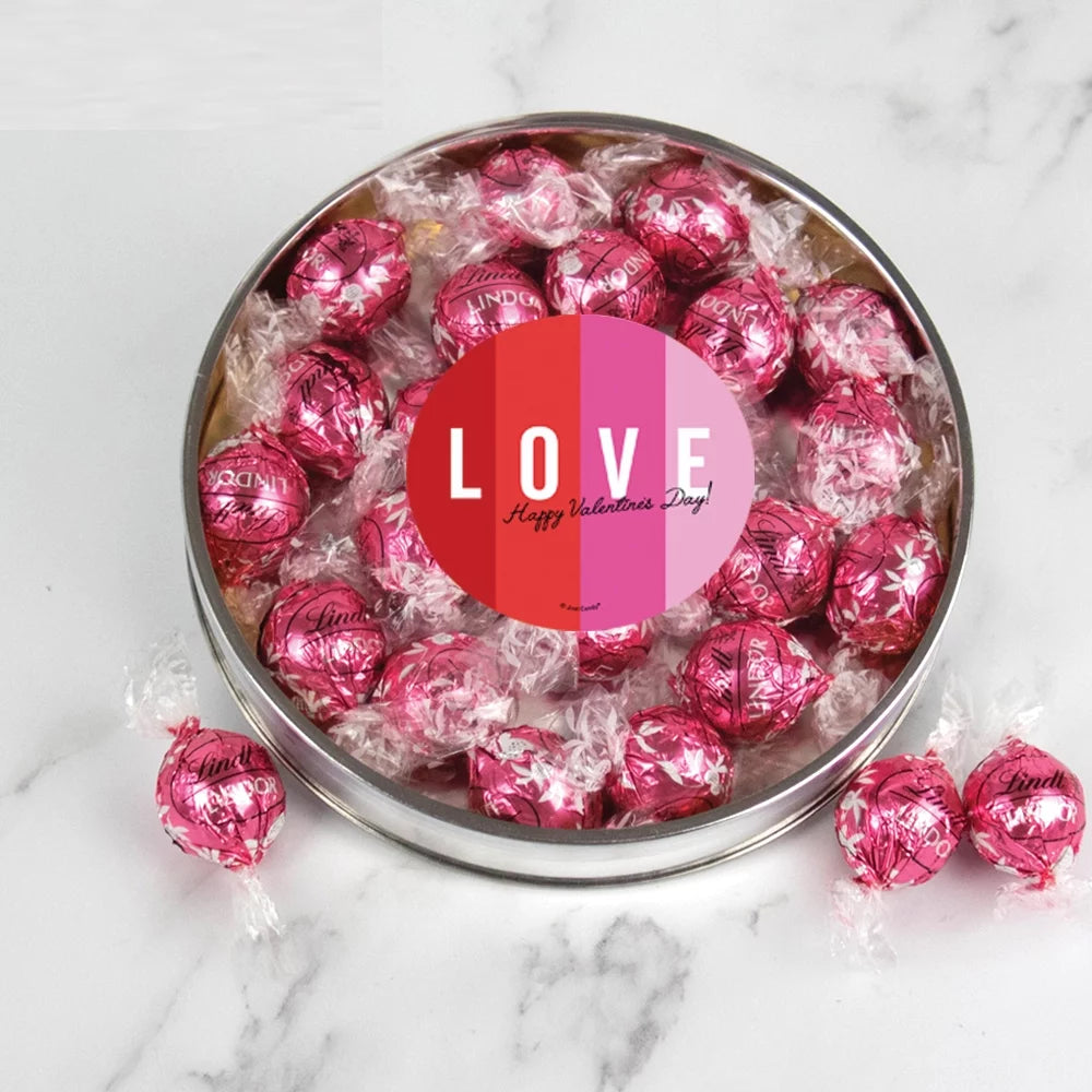 Large Plastic Candy Gift Tin with Chocolate Truffles P386704