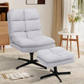 Light Gray Velvet Swivel Accent Chair with Ottoman X90822