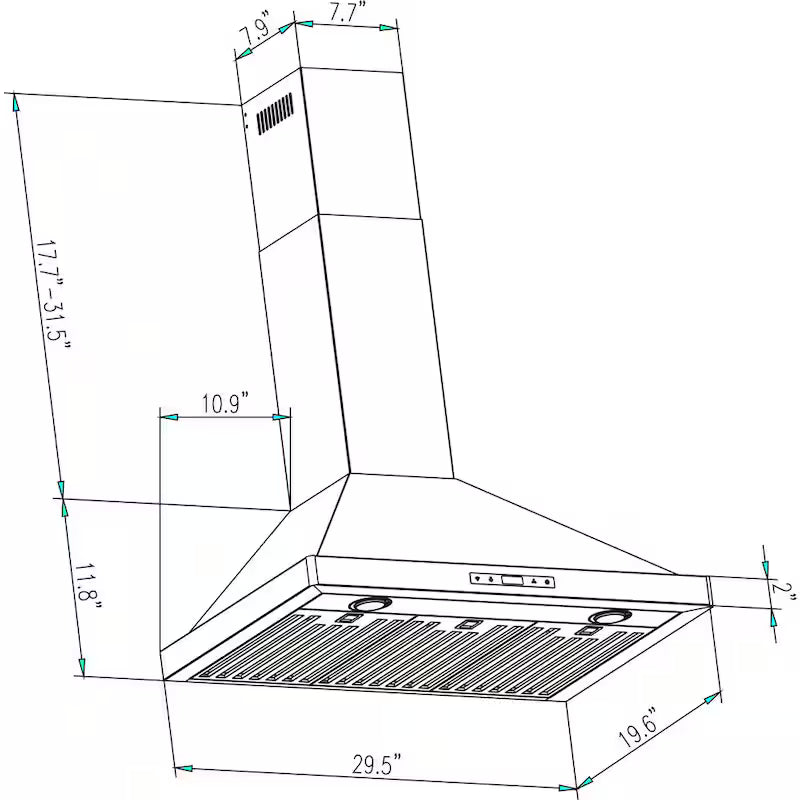 30 in. 380 CFM Ducted Wall Mount Range Hood in Stainless Steel X907493