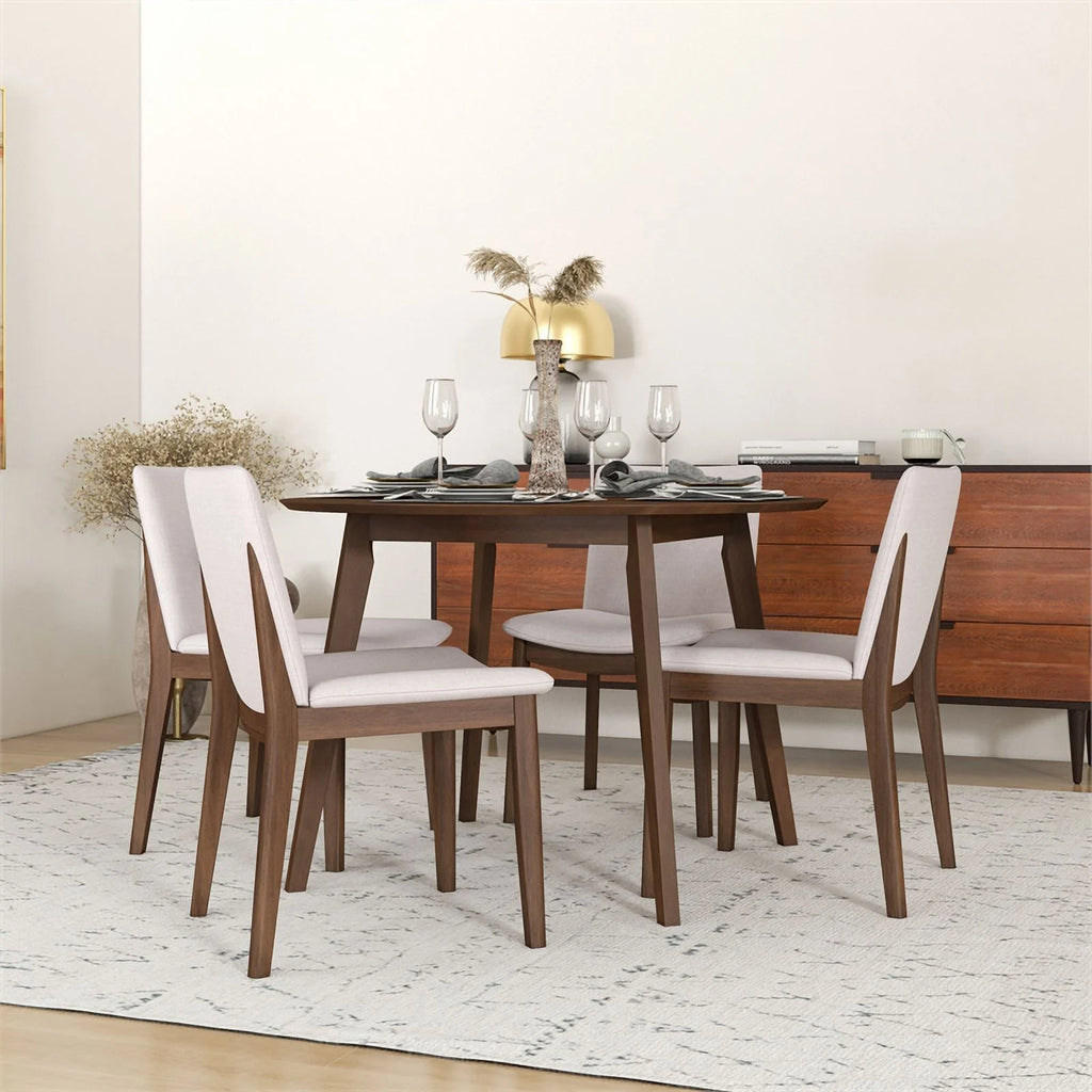 Solid Wood Walnut 5 Piece Dining Room Set S98210