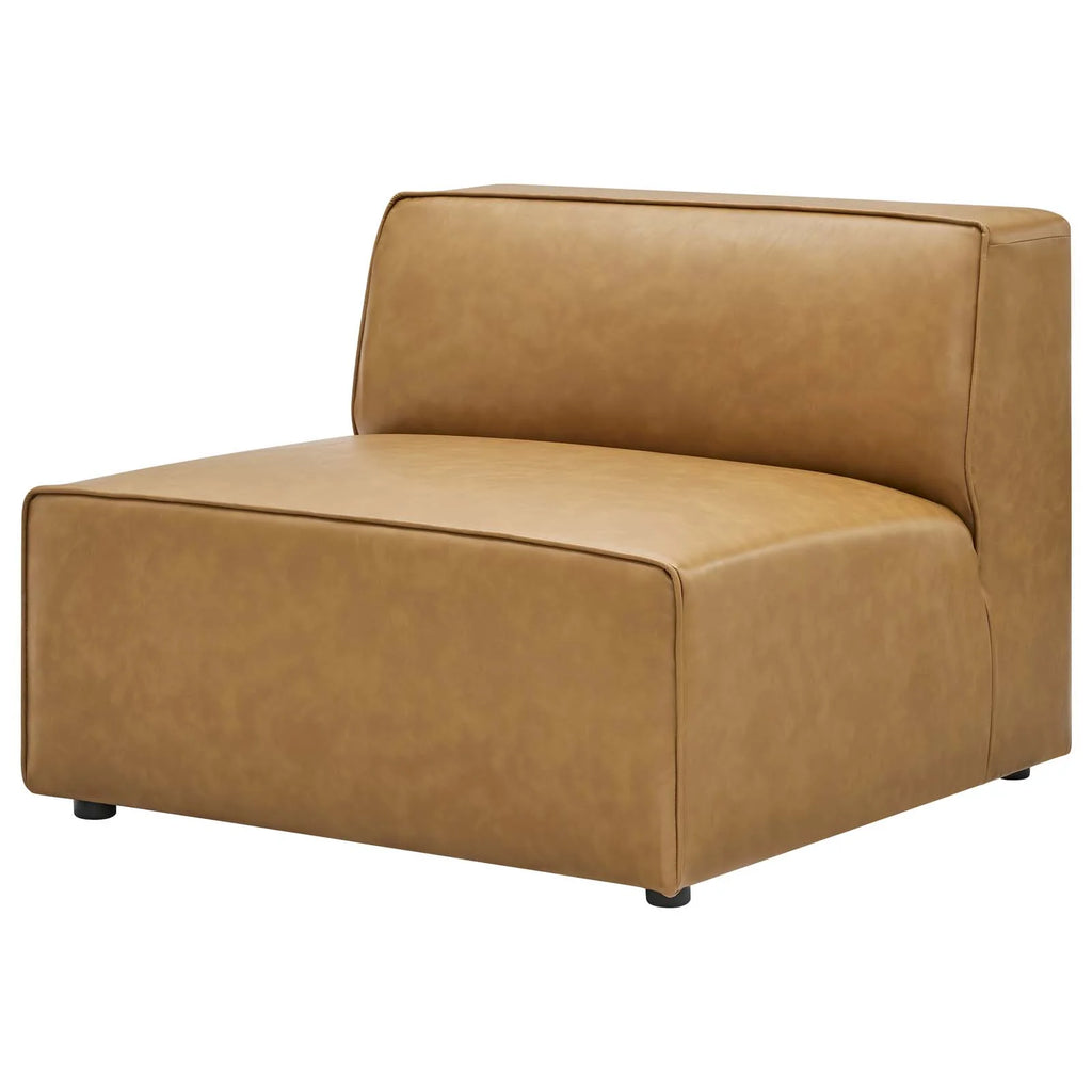 Tan Faux Vegan Leather Sectional Sofa Set A53150