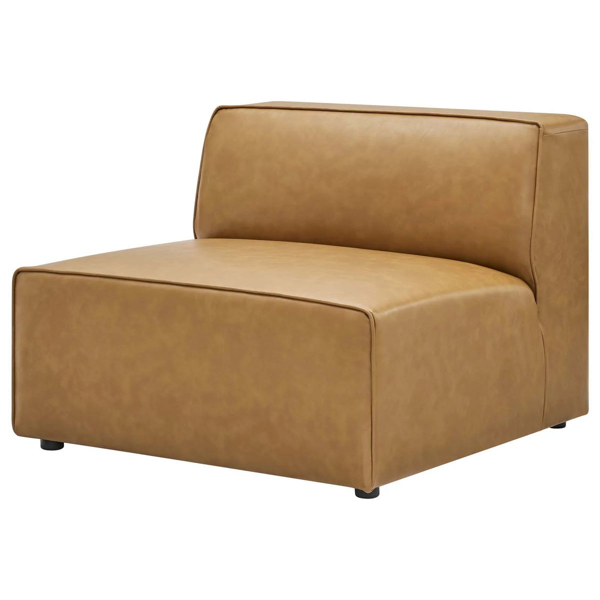 Tan Faux Vegan Leather Sectional Sofa Set A53150