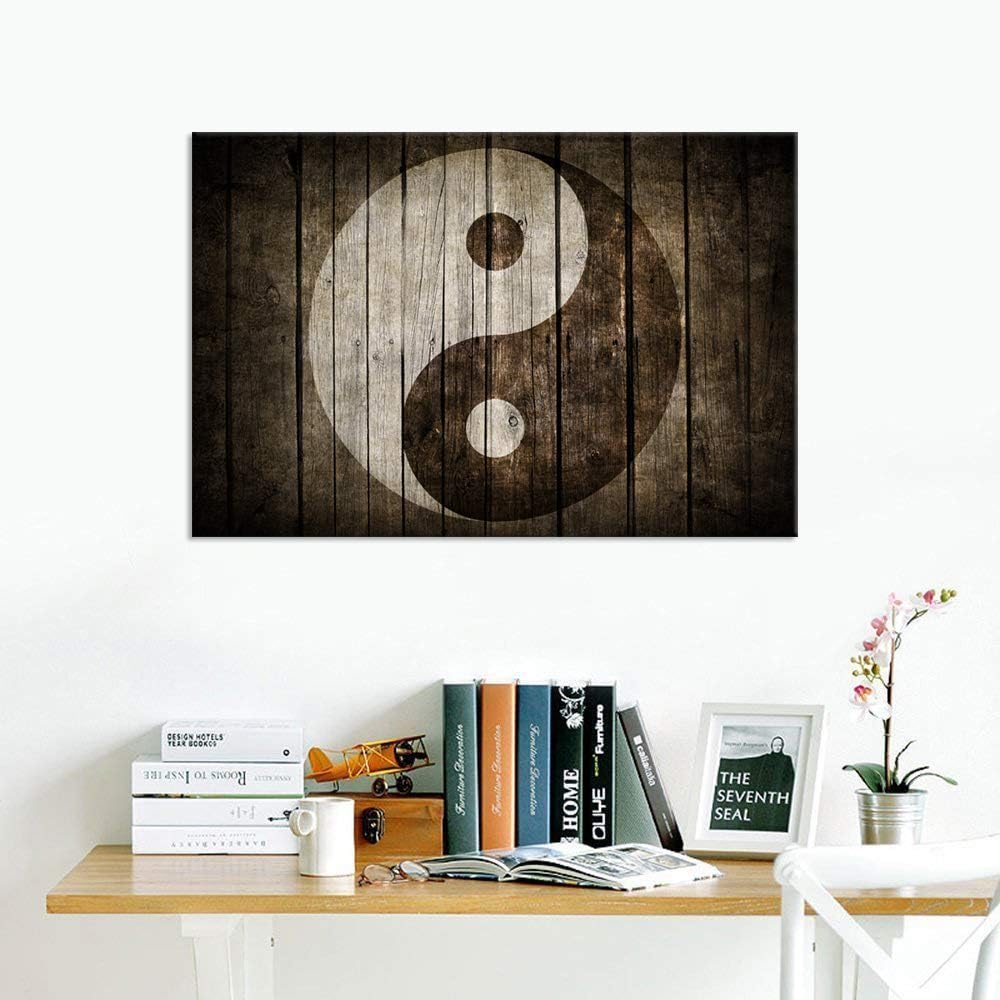 Black and White Yin Yang Symbol Canvas Print 24x36 H913771