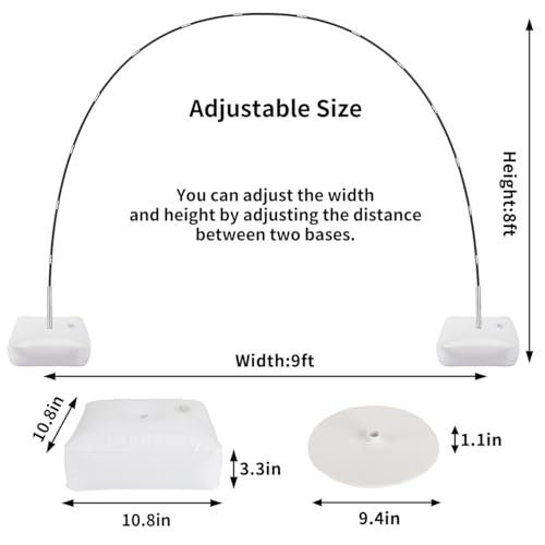 8ft Tall 9ft Wide Adjustable Balloon Arch Kit V722