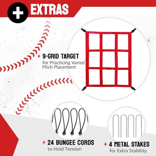 4x4.5FT Adjustable Baseball Rebounder Net with 2 Strike Zones V1685