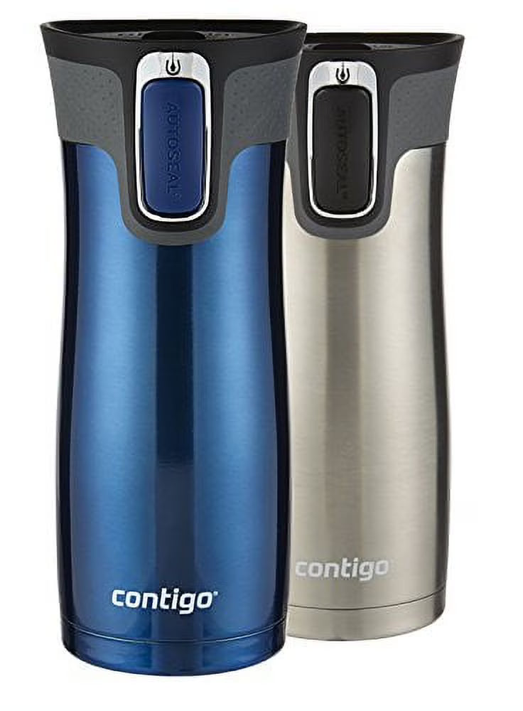 16 Oz Stainless Steel Travel Mug, 2-Pack F29931