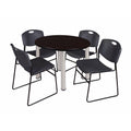 36x22 Round Breakroom Table with 4 Stack Chairs S543835
