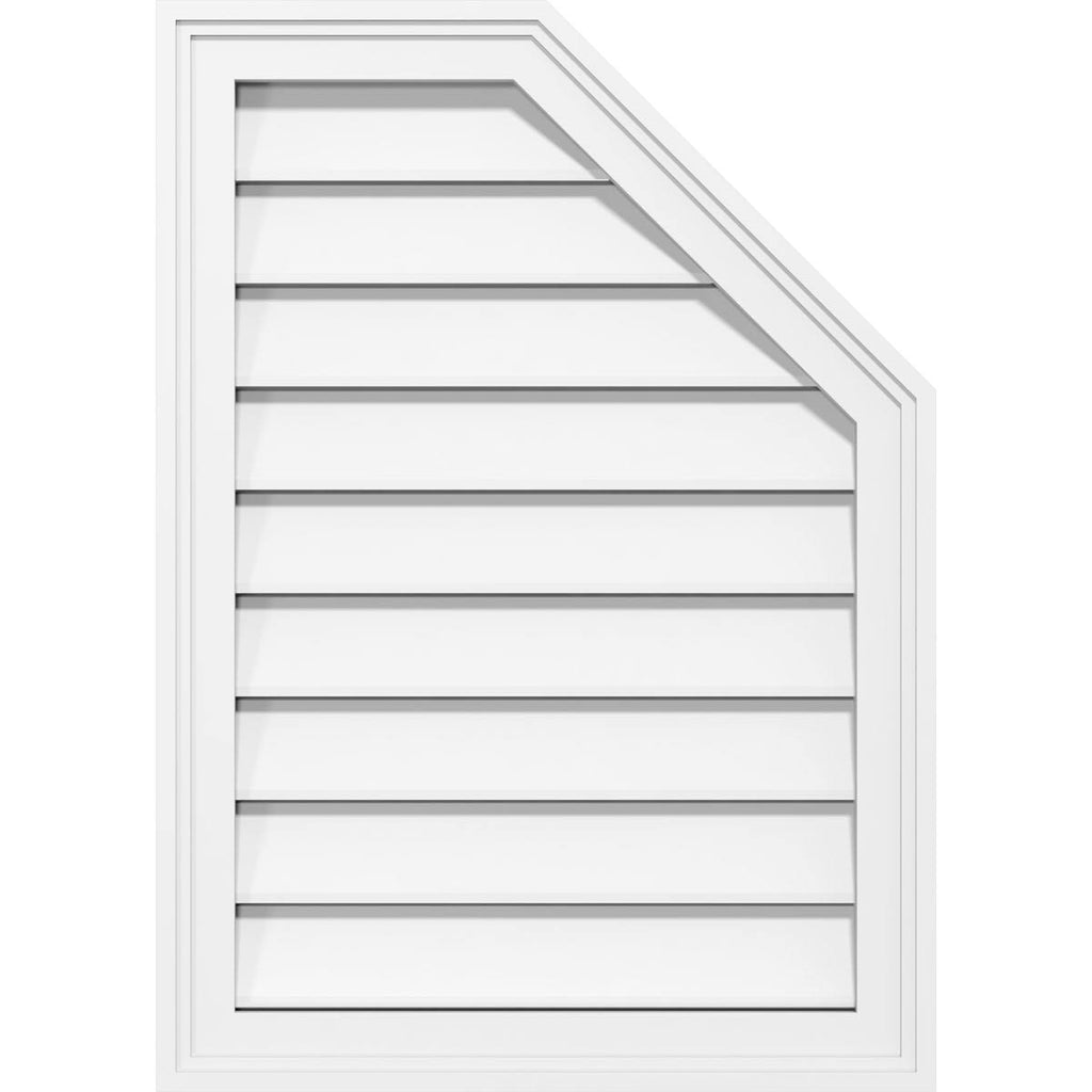 Half Octagon Top Right Surface Mount PVC Gable Vent T910