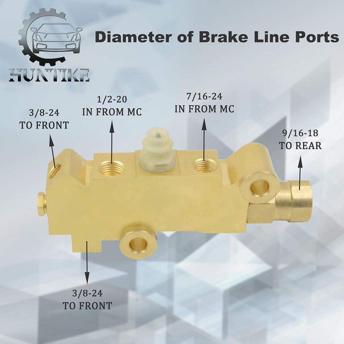 Brass Proportioning Valve Disc/Drum Brake Compatible with GM Street Rod Classic Car & Truck Pack of 2 L5678