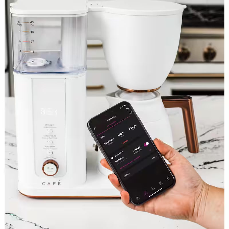 10 Cup Matte White Drip Coffee Maker with Thermal Carafe K479327