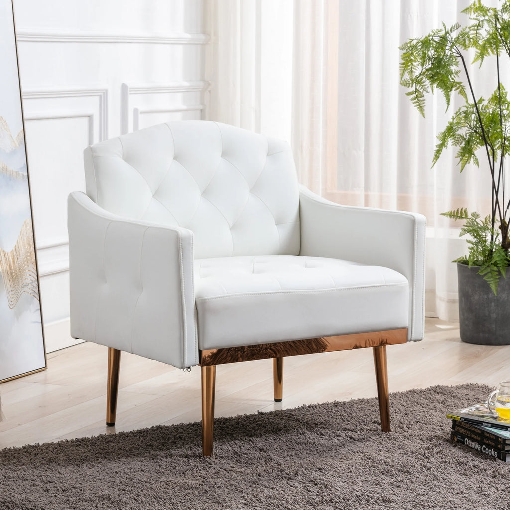 White PU Leather High-Back Accent Chair O65115