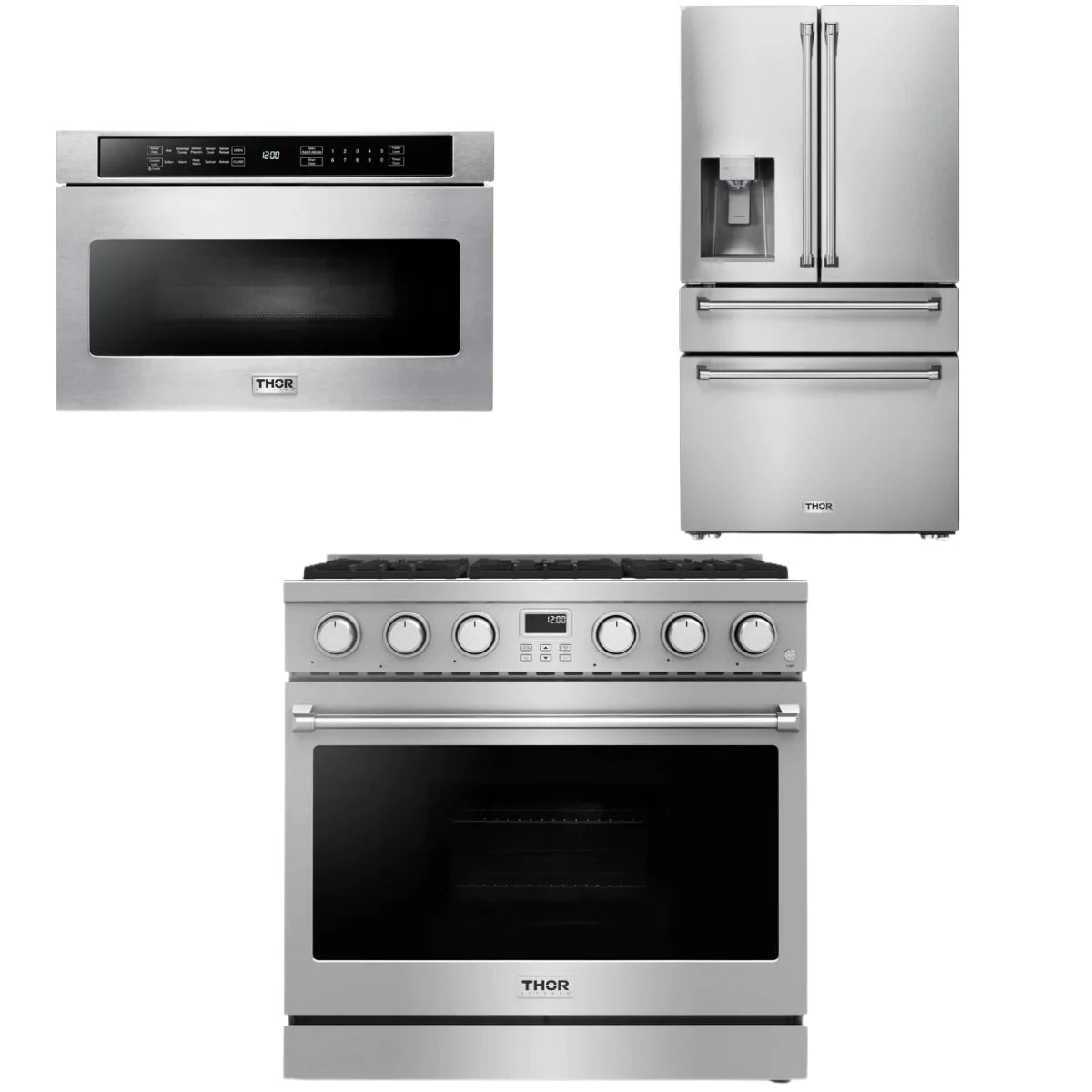 36 Gas Range, Refrigerator and Microwave X545380